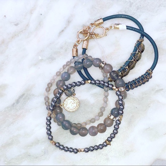 CANVAS 5-Pc Semiprecious Stone Stacking Bracelet - Picture 2 of 6